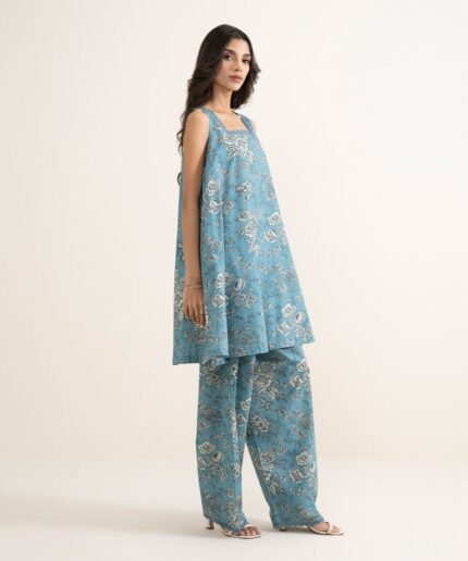 Lawn Printed Blue 2 Piece Suit