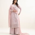 Raw Silk Embroidered Purple 3 Piece Suit