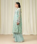 Blended Net Embroidered Green 3 Piece Suit - Image 3