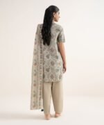 Cotton Printed Beige 3 Piece Suit - Image 4