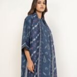 Lawn Printed Blue 3 Piece Suit