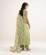Lawn Green Printed 3 Piece Suit - Image 4
