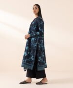 Women's Pret Khaddar Blue Printed 3 Piece Suit - Image 3