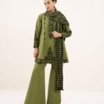 Cotton Embroidered Green 3 Piece Suit