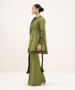 Cotton Embroidered Green 3 Piece Suit - Image 2