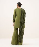 Cotton Embroidered Green 3 Piece Suit - Image 3