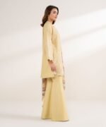 Cotton Embroidered Yellow 3 Piece Suit - Image 3