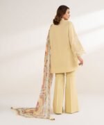 Cotton Embroidered Yellow 3 Piece Suit - Image 4