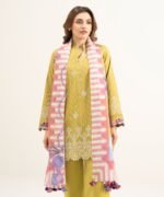 Lawn Yellow Embroidered 3 Piece Suit