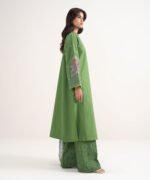 Textured Lawn Green Embroidered 3 Piece Suit - Image 3