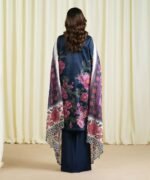 Blended Satin Printed Blue 3 Piece Suit - Image 4