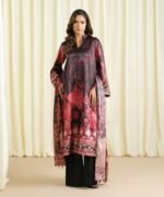 Blended Satin Printed Multi 3 Piece Suit - Image 2