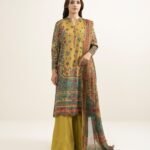Blended Grip Silk Embroidered Yellow 3 Piece Suit