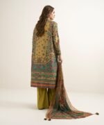 Blended Grip Silk Embroidered Yellow 3 Piece Suit - Image 3