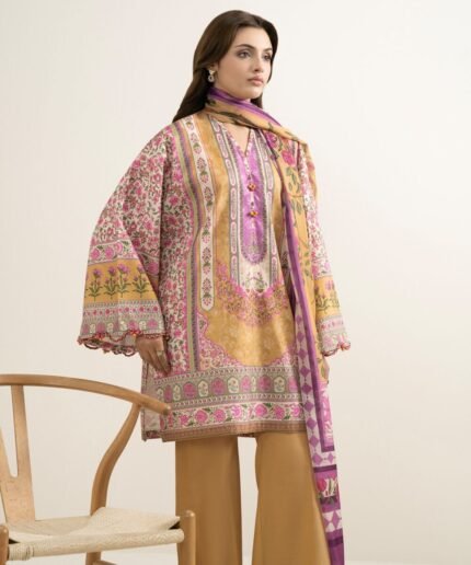 Blended Grip Silk Embroidered Multi 3 Piece Suit