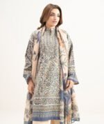 Blended Grip Silk Embroidered Blue 3 Piece Suit