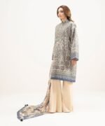 Blended Grip Silk Embroidered Blue 3 Piece Suit - Image 3