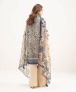 Blended Grip Silk Embroidered Blue 3 Piece Suit - Image 4