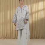 Unstitched Women's Blue Textured Lawn 3 Piece Suit