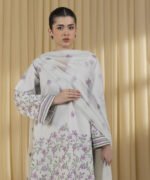 Unstitched Women's Blue Textured Lawn 3 Piece Suit - Image 2