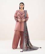 Cotton Embroidered Pink 3 Piece Suit - Image 2