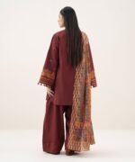 Cotton Viscose Embroidered Red 3 Piece Suit - Image 4