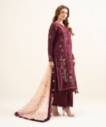 Dobby Embroidered Red 3 Piece Suit - Image 4