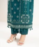 Dobby Embroidered Green 3 Piece Suit - Image 4