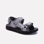 Gray Velcro Strap Sandals