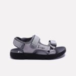 Gray Velcro Strap Sandals - Image 2