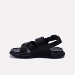 Black Comfy Leather Sandals - Image 3