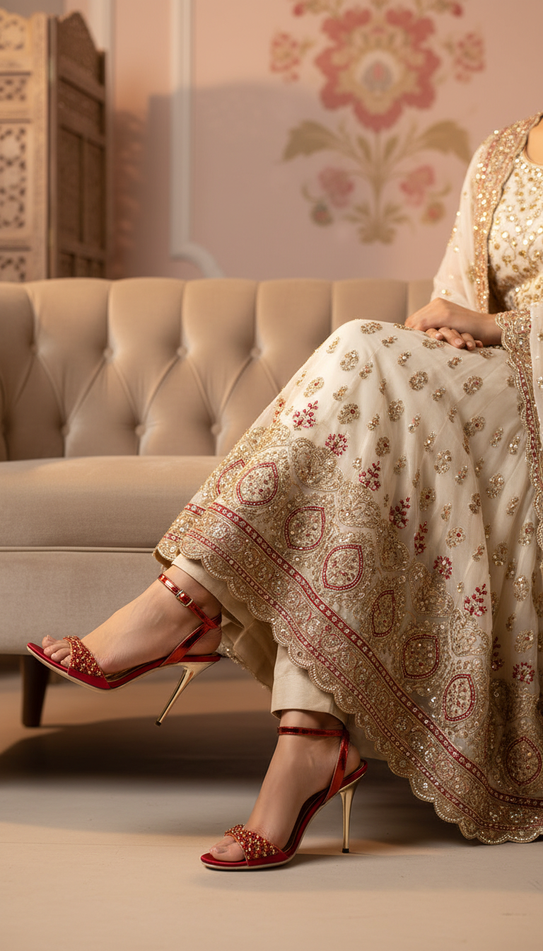 Maroon Fancy Bridal Sandal FN6019