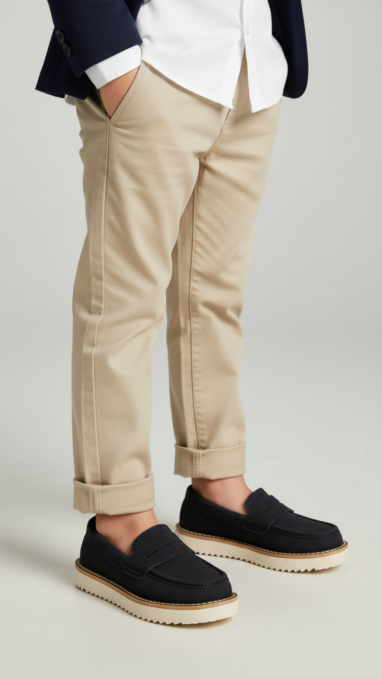 Boys Navy Formal Moccasin KD2552