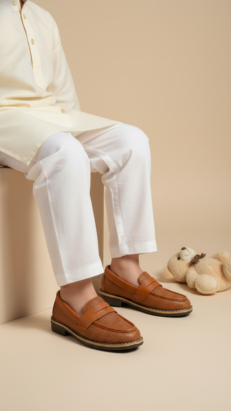 Boys Mustard Formal Moccasin KD2553