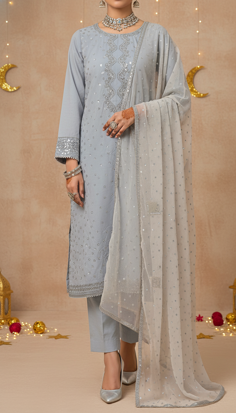 3 PC Embellished Suit PF6112