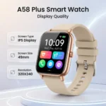 A58 Plus Smart Watch in Gold — front view