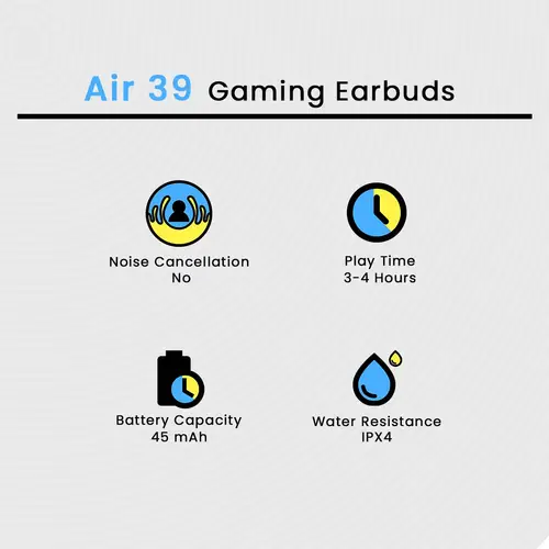 Air 39 Gaming Earbuds in Green — side view