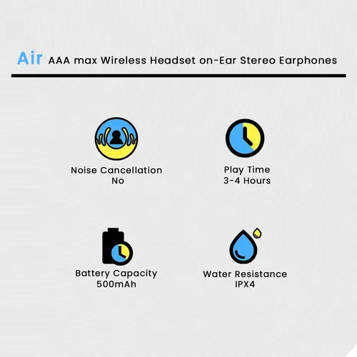 Air AAA max Wireless Headset in White — side view