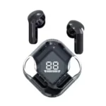 Air37 Crystal Wireless Earbuds in Black — front view