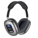 AKZ MAX 700 Wireless Headphone With Display in Black — front view
