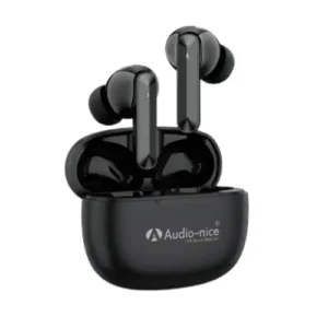 Audio Nice 02 TWS Wireless Earbuds in Black — front view