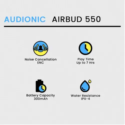 Audionic Airbud 550 in Sky Blue — side view