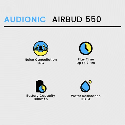 Audionic Airbud 550 in White — side view
