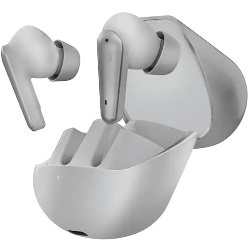 Audionic Airbud 595 Flip Earbuds in Silver — front view