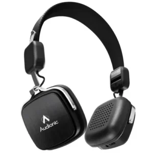 Audionic Hammer 110 Ultra On-Ear Headphone in Black Leather — front view