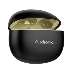Audionic Signature S680 Wireless Earbuds in Black — front view