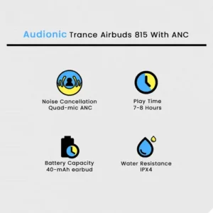 Audionic Trance Airbud 815 With ANC in Ivory Flame — side view