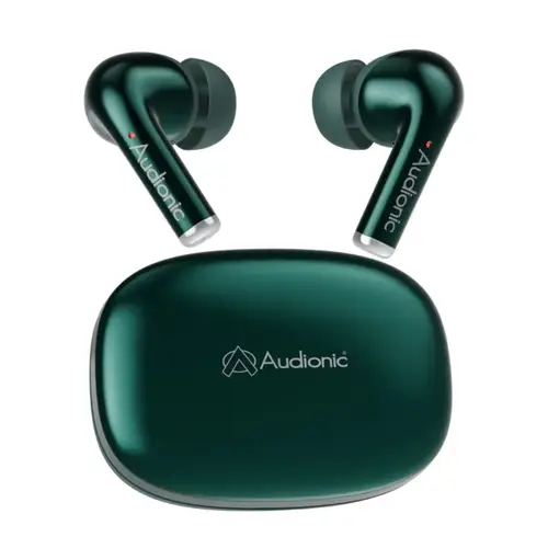Audionic Trance Airbud 820 With ANC in Emerald Green — front view