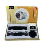 D93 Watch 4 Pro With LCD Earpods Smart Watch in Black — front view