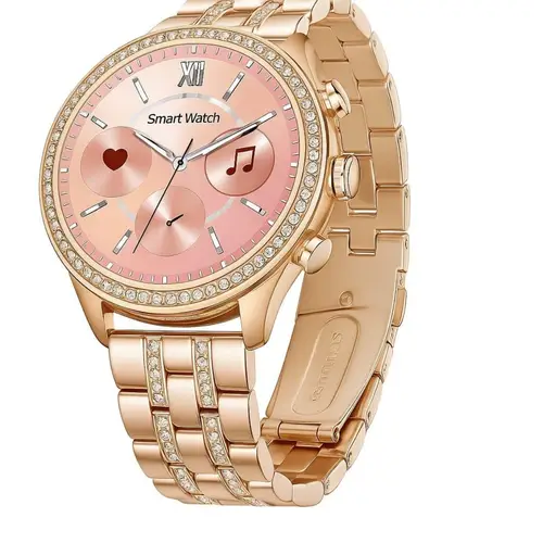 Gen 9 Four Straps Smart Watch with Earbuds in Gold — front view